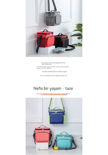 Büyükkapasiteli Taştan Olabilir Termalçanta Bentle Öğeğiçantası Açık Piknik Çantası-kırmızı Kırmızı