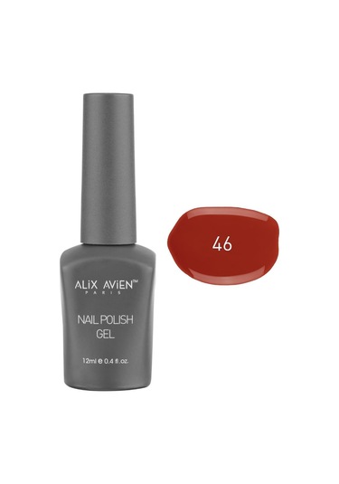 Alix Avien Uv Kalıcı Kiremit Kırmızı Jel Oje 46 Gel Polish 12 Ml