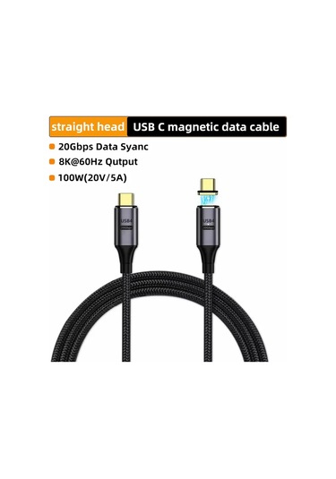 Snapbuyusb4.0 Manyetik Şarj Kablosu 20gbps Pd100w 5a Thunderbolt 3 Macbook Pro 2m Tip Cbej