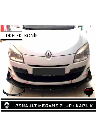 Dkelektronik Megane 3 Ön Tampon Eki Bodykit Karlık Lip 123pionablack