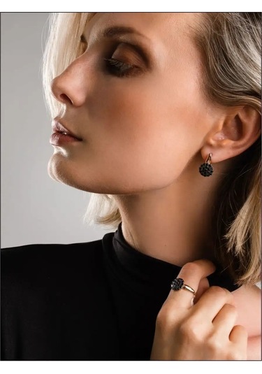 Lamponi Taşlı 925 Ayar Gümüş Yuvarlak Küpe 112628519 Altın