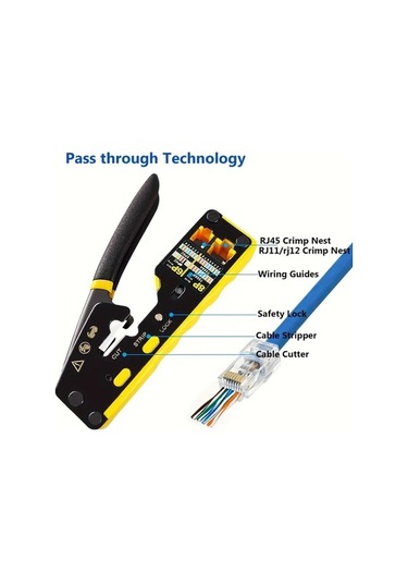 Besthome1 Dream011 Rj45 Krimp Aleti Seti Cat5e-cat6 Cat6a 8p8c Ethernet Crimper Tel Soyucu Kesici