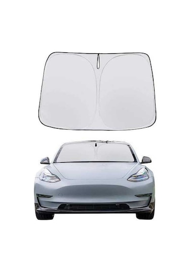 Novahub Tcherchi Tesla Y Uyumlu Katlanabilir Araba Ön Cam Güneş Perdesi - 145x80cm