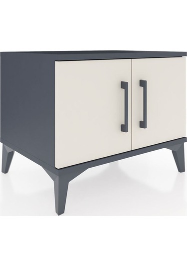 Hyperion Komodin Tek Raflı 2 Kapaklı 60x44x48 Antrasit-aytaşı Antrasit