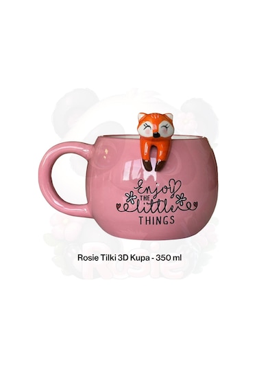 Tilki Figürlü 3d Seramik Kupa 350 Ml Beyaz