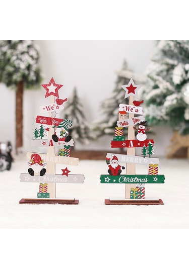 Neevoyu Ahşap Noel Ağaç Dekorasyonu - Ev, Restoran, Parti İçin Dayanıklı Dıy Noel Düzeni