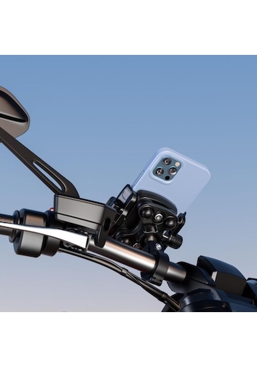 Nukrotech Mrt Road Titreşim Modüllü Telefon Tutucu Gidon Ve Ayna Aparatlı Siyah