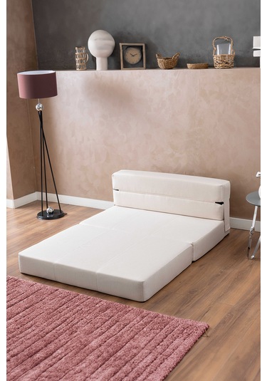Argimo Balder Çift Kişilik Puf Katlanır Yer Yatağı Beyaz