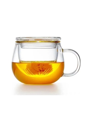 Besthome1 Çay Fincanı 300ml, Cam, Saf Tat, Kapağı İle Şeffaf