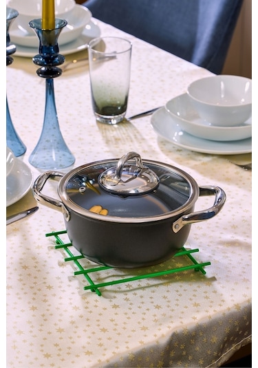 4'lü Yeşil Servis Sunum Seti, Peçetelik, Kağıt Havluluk, Kare Ekmeklik, Nihale - Metal