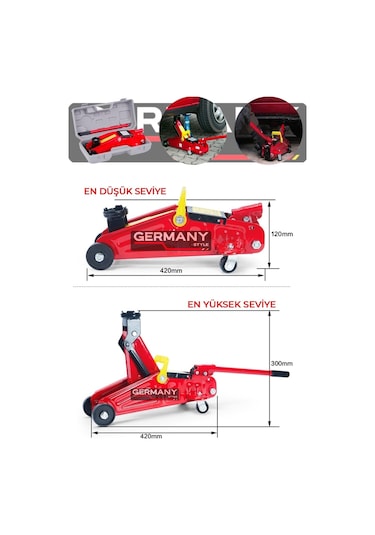 Moonshop 2 Ton Sızdırmaz Sağlam Dayanıklı Kaynak Gövde Hidrolik Timsah Kriko