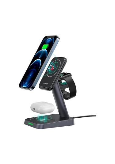 Ally W68 15W 3In1 Manyetik Ve Katlanabilir Portatif Masaüstü Kab-Siyah