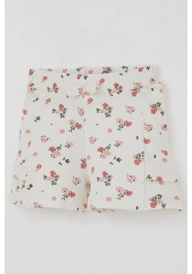 Breeze Kız Bebek Şortlu Takım Çiçek Baskılı Kelebek Nakışlı Düğme Aksesuarlı 6 Ay-2 Yaş, Somon SOMON