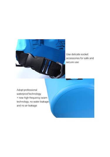 Sones Outdoor Su Geçirmez Tek Omuz Çantası Kuru Çuval Pvc Varil Çanta, Kapasite: 5l Koyu Mavi