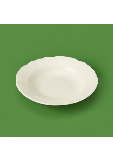 Tulu Porselen Tiffany Yemek Tabağı - Krem - 21 Cm Krem