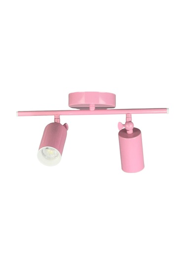 Spoti 2'li Pembe Renk Gün Işığı Modern Tasarım Cafe - Mutfak - Banyo Spot Ledli Sıralı Avize Pembe
