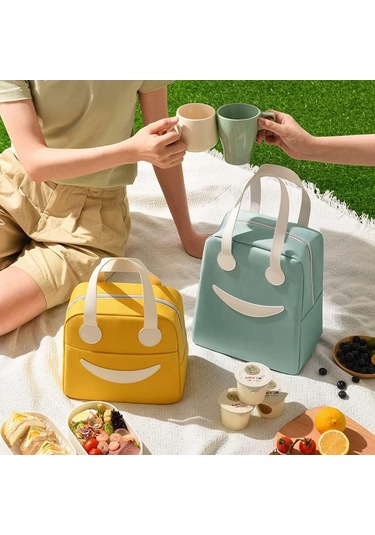 Taşınabilir Öğle Yemeği Çantası, Yalıtımlı Çanta, Açık Hava Piknik Çantası, Açık Hava Buz Torbası, 1 Adet Küçük, Pembe Pembe Çok Renkli