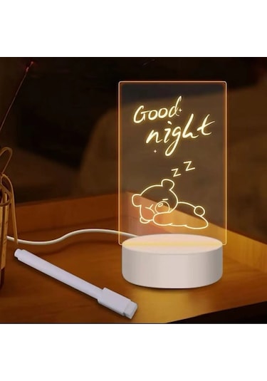 Usb Kablolu Işıklı Kendiliğinden Beyaz Kalemli-silgili Kreatif 3d