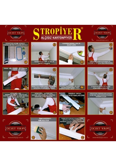 Stropiyer Kartonpiyer Düz 201-12 Modeli 10 Adet = 20 Metre