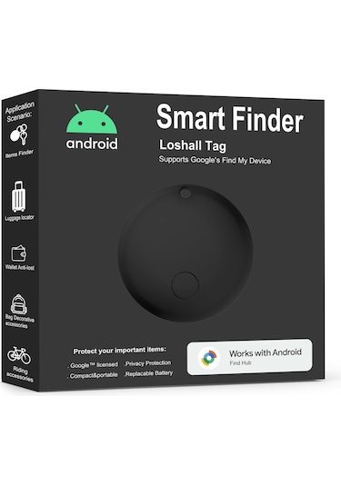 Symbee F08 Android Cihazlar İçin Bluetooth Takipçi - Google Onaylı Anahtar/valiz/esya Bulucu, "cihazı Bul" Uygulamasıyla Uyumlu, Siyah 1 Adet