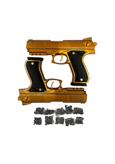 Boncuk Atan Tabanca 2 Adet Gold+ 10 Paket Boncuk Gold