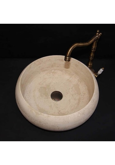 Traverten Bombeli Dizayn Lavabo