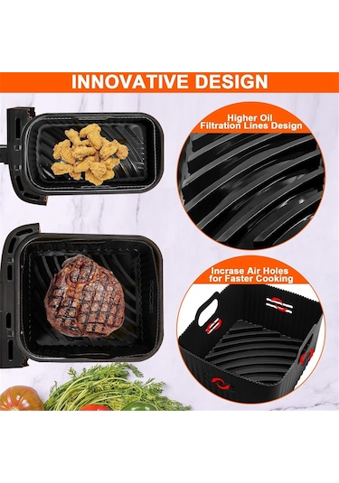 20 Adet Hava Fritözü Kauçuk Uçları Hava Fritözü Izgarası İçin Yedek Kapak Kapağı Siyah