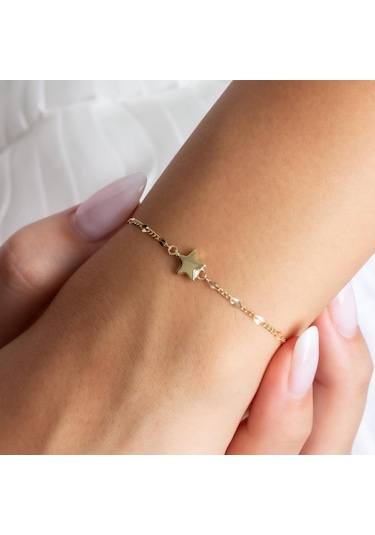 Tufanlar Kuyumculuk Altın Yıldız Bileklik BL0822 Sarı Altın