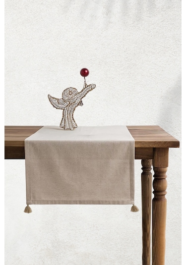 Selendi Runner Bej Masa Örtüsü