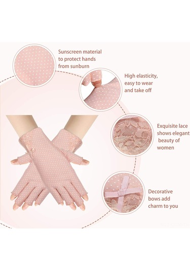 Qingmipy Kadınlar İçin 4 Çift Yarı Parmaklı Güneş Korumalı Eldiven, Kaymazsız Tasarım, Sürücülük-fishing-golf Ve Dış Etkinlikler İçin, M Bedeni Çok Renkli