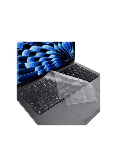 Novstrap  Macbook Air 15 İnç A2941 M2 Çip İle Uyumlu Parlak Kılıf + Şeffaf Klavye Kılıfı + Film Karışık Çok Renkli