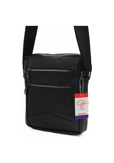 PENTA POLO HAKİKİ DERİ OMUZ ÇANTASI Siyah