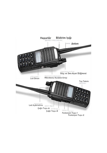 Baofeng Uv-82 El Telsizi 8w 2800mah Type-c Batarya Kulaklık