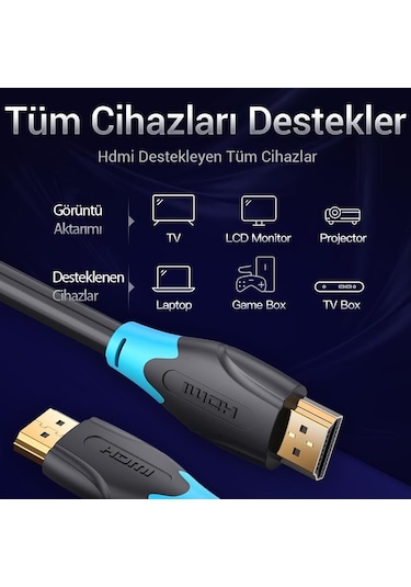 Vention 5m Hdmi Kablo Full Hd Görüntü 4K
