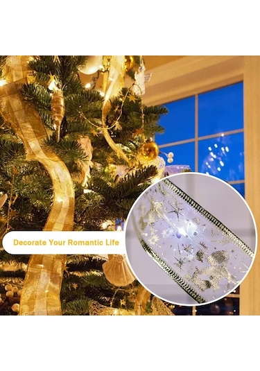 Agoodshop Noel Şerit Işıkları, Led Noel Dize Işık - Akülü Parlayan Şerit Işıklar, Noel Atmosferi Ekleme, Beyaz