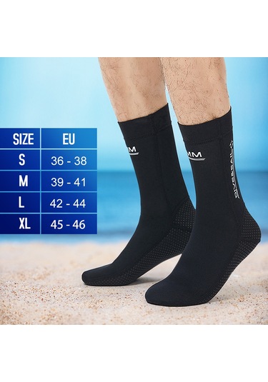 Vkemall 3mm Neopren Dalış Çorapları - Erkek/kadın Su Geçirmez Kaymaz Plaj Ve Yüzme Çorapları Diğer