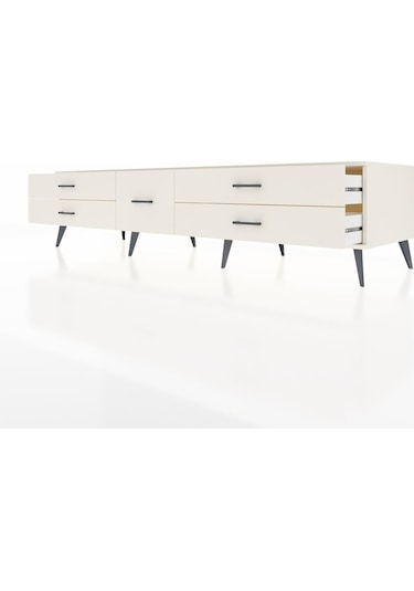 Kronos Tv Ünitesi 5 Çekmeceli 220x59x51 Aytaşı-antrasit/aytaşı Antrasıt/aytası - Aytası