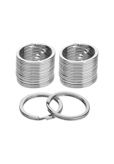 30 Adet Gümüş Renk 3 Cm Metal Anahtarlık Halkası