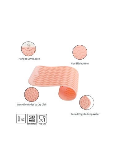 Çok Amaçlı Bulaşık Kurutma Matı, Mutfak İçin Silikon Mat Pembe-a Mürdüm
