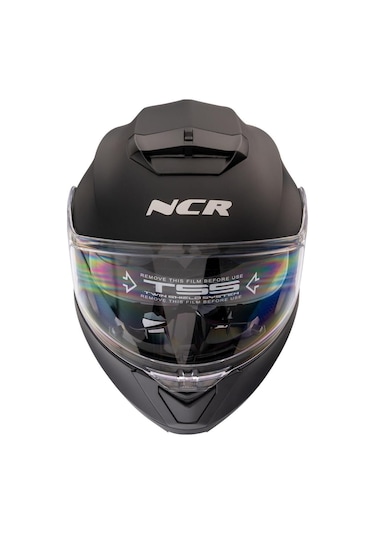 Ncr Stars Çene Açılır Mat Siyah Kask Ece Belgeli Mat Siyah