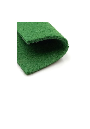 Yılbaşı Temali -6 Dantel Kenar Desenli Yeşil Keçe Bardak Altlığı  6'lı Takım Yeşil