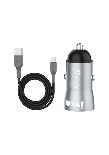 Sones Ivon Cc39 18w 3.1a Qc 3.0 Usb Araç Şarj Cihazı + 1m Usb - Usb-c / Type-c Hızlı Şarj Veri Kablosu Seti