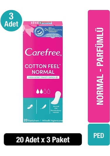 Carefree Refresh Breathable Günlük Ped 20'Li X3