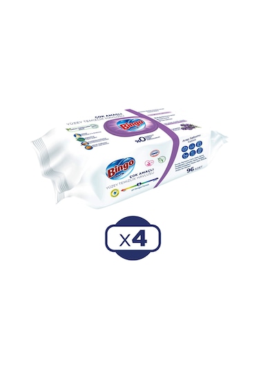 Bingo Lavanta Yüzey Temizleme Havlusu 4 x 96'lı