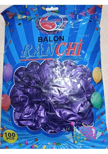 100 Lü Metalik Balon 14/a Birinci Kalite Lila