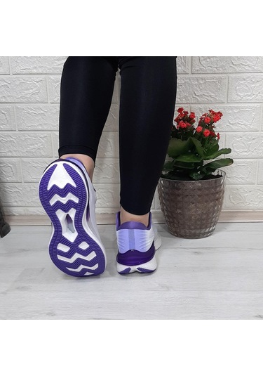 M.p 1674 Beyaz-mor Fuspetli Bayan Yürüyüş Dolgu Spor Ayakkabı 001