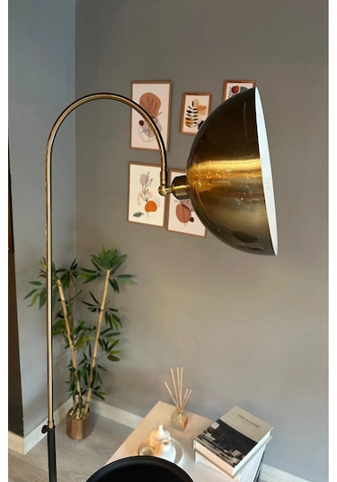 Dimmerli Işığı Ayarlanabilen Işığı Artırılıp Azaltılabilen Eskitme-siyah Hareketli Başlık Lambader Yeşil