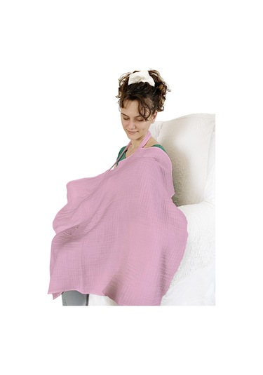 4 Katlı Iç Göstermez Pamuk Müslin Bebek Emzirme Önlüğü Gülkurusu