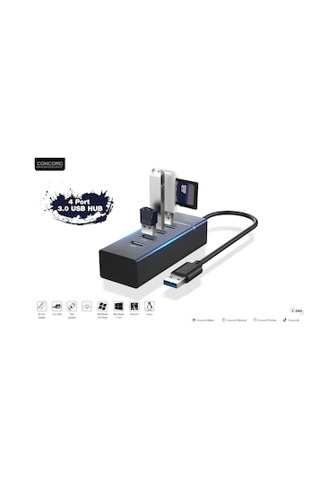 Concord C-848 USB 3.0 4 Port Çoklayıcı