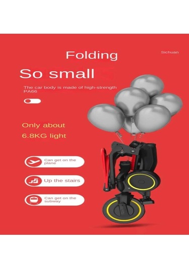 Maxi Taxi Trike Plus F3 Ebeveyn Kontrollü Katlanır Bisiklet Gri